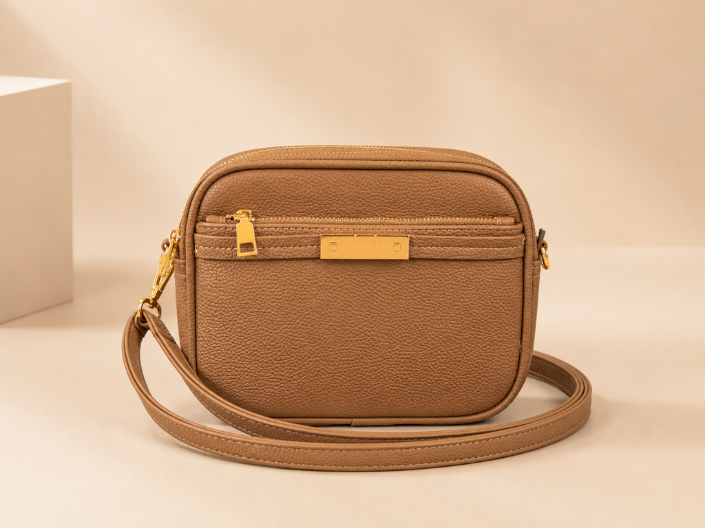 Minimalista crossbody táska - camel