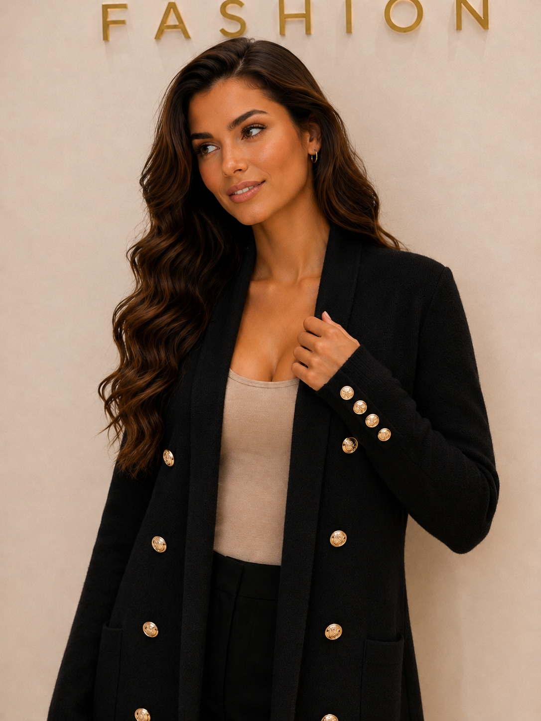 Alessia hosszú kardigán - fekete