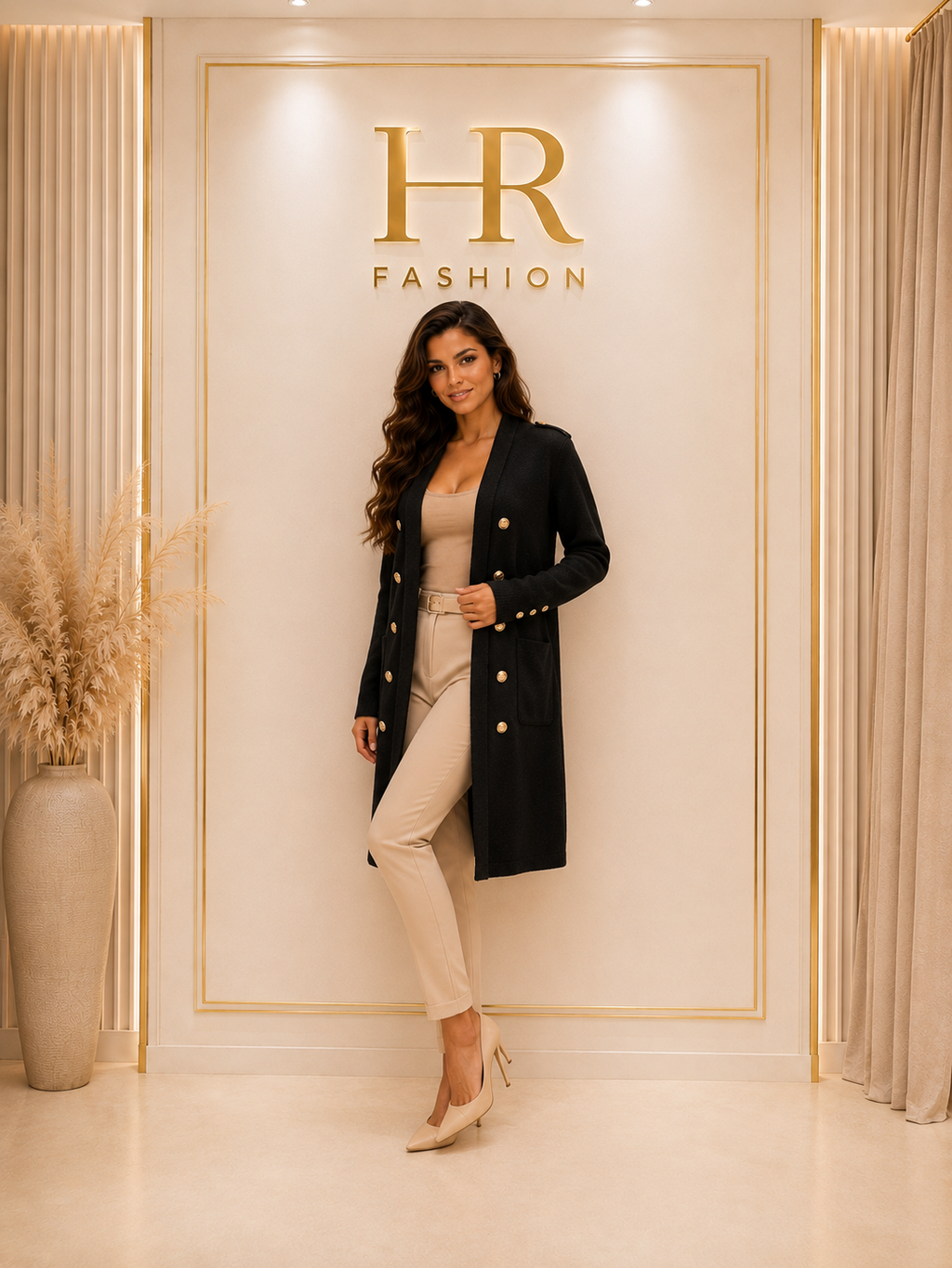 Alessia hosszú kardigán - fekete