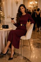 Sienna ruha övvel - burgundi