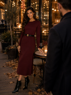 Sienna ruha övvel - burgundi