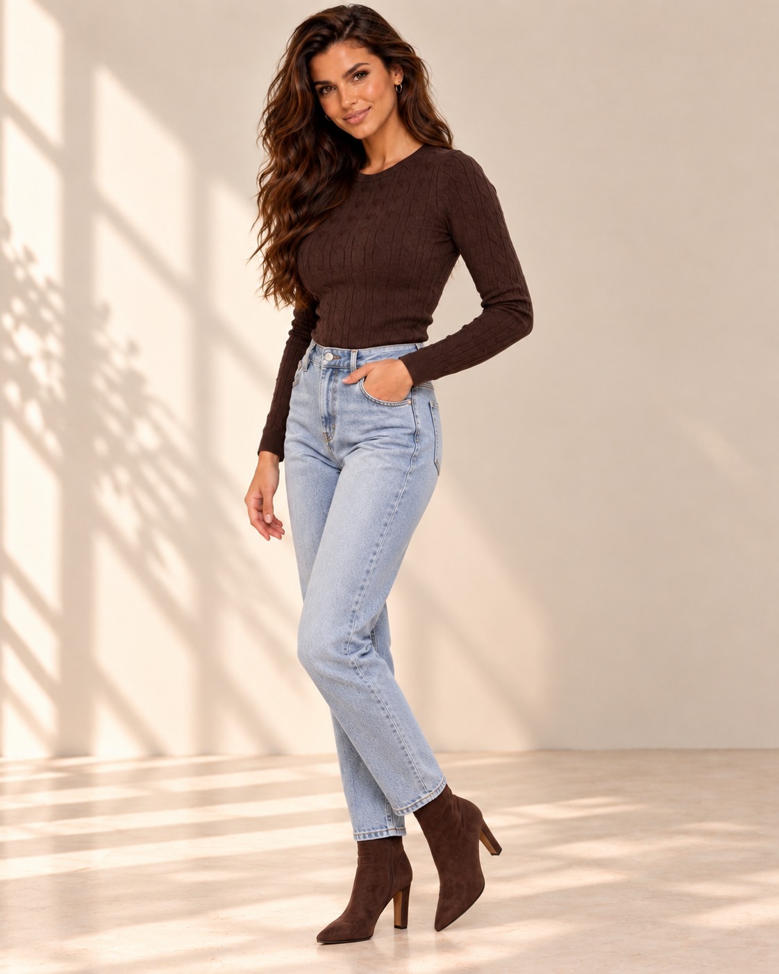 Mirella pulóver - barna